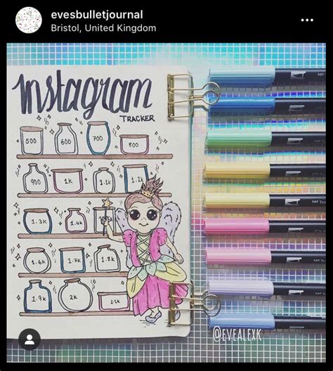 25 Awesome Bullet Journal Instagram Trackers That Will Help You Track Your Account Angela Giles