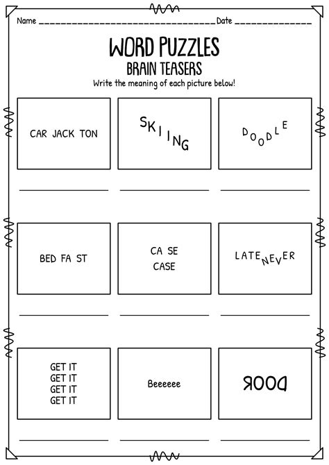 Our Adult Brain Teasers Will Challenge You Worksheets Library