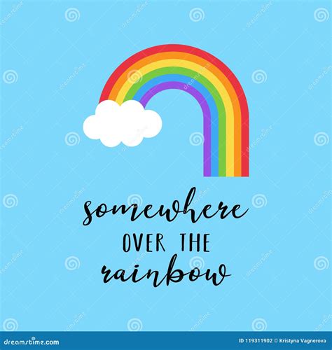 Somewhere Over the Rainbow Quote Stock Vector - Illustration of letter ...