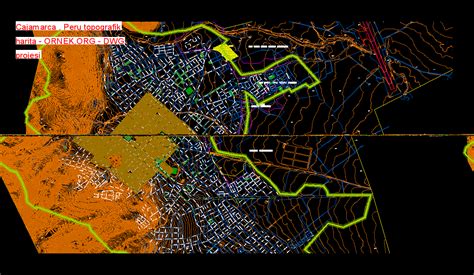 Cajamarca Peru Topografik Harita Dwg Projesi Autocad Projeler