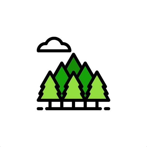 A green forest icon with trees and clouds 52202506 Vector Art at Vecteezy