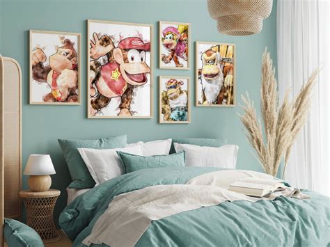 Kit Quadros Decorativos Moldura Donkey Kong Personagens Elo