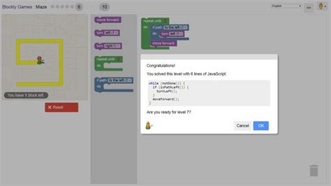 Googles Blockly Games Maze 1 10 Solutions
