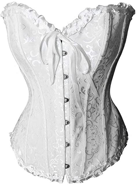 Corset Buy Slashing Sexy V White Brocade Overbust Corset Xl White Adult Exotic