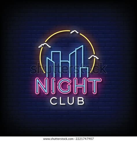 Neon Sign Night Club Brick Wall Stock Vector (Royalty Free) 2221747907 ...