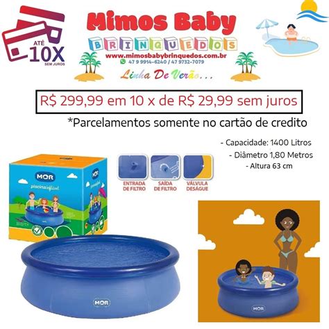 Piscina Fun 1400 Litros Redonda Mor Maior Loja de Brinquedos da Região