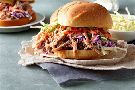 Slow Cooker Pulled Pork Sandwiches With Homemade Coleslaw