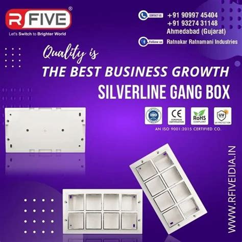 RFIVE ABS MATERIAL Modular Silver Line Gang Box At Rs 50 Piece In