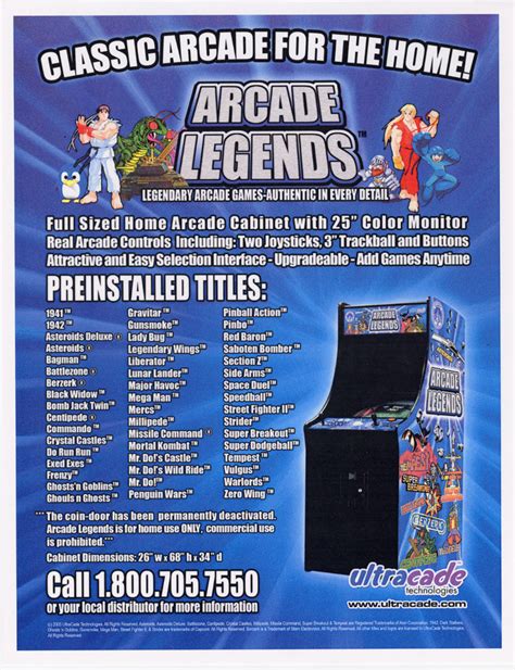 The Arcade Flyer Archive Video Game Flyers Arcade Legends Ultracade