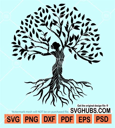 Woman Tree Svg Woman Tree Of Life Svg Tree With Roots Svg Women