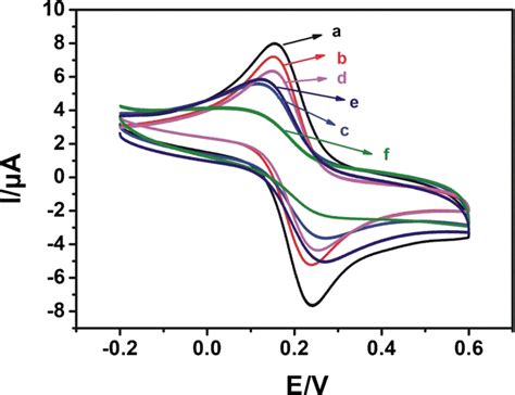 Cyclic Voltammograms At A Bare Gold Electrode Aue B Download Scientific Diagram