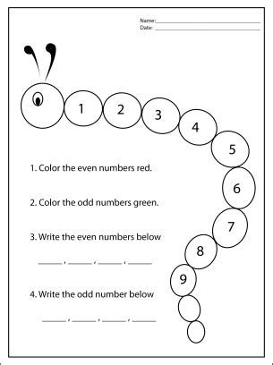 Color in Odd and Even Worksheets