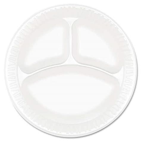 Dart Concorde Non Laminated 3 Compartment Foam Plastic Plates 9 In In