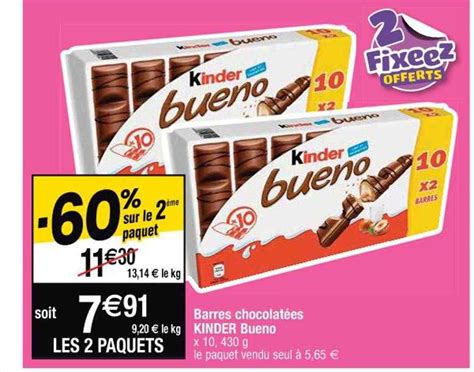 Promo Barres Chocolatées Kinder Bueno chez Cora iCatalogue fr