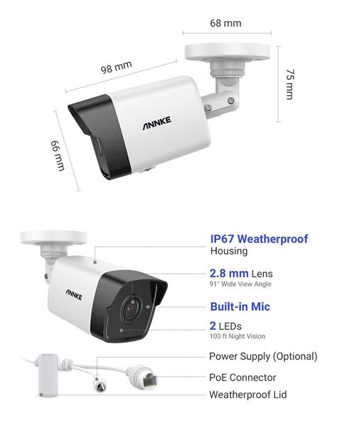 Annke Hd Mp Poe Security Camera C Ip Network Outdoor Ft Exir