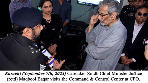 Caretaker Sindh Chief Justice Retd Maqbool Baqar Visits The Command