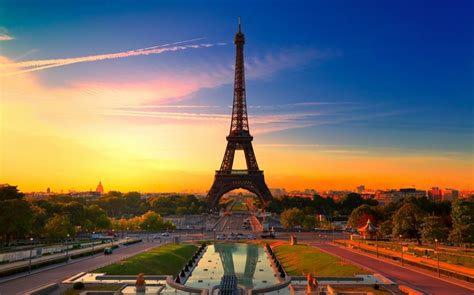 Landscape Architecture Sun City Sky Eiffel Tower Cityscape Hdr