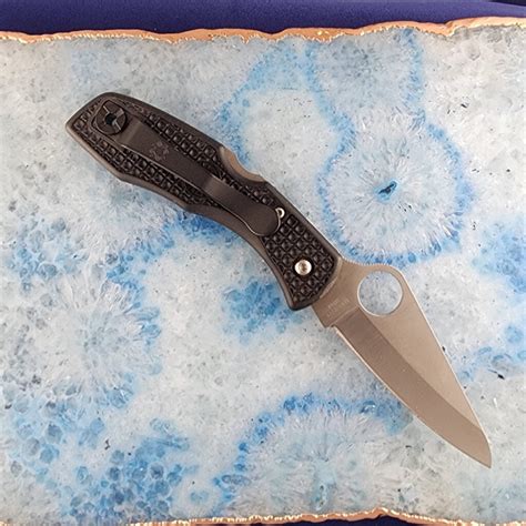 Spyderco H1 Salt 1 Black Lockback Used For Sale Tsa Knives