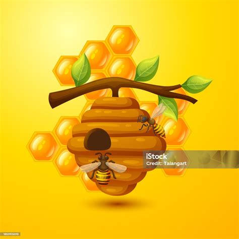 Background Illustration Of Sweet Honey Stock Illustration Download Image Now Art Bee