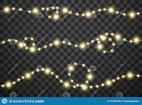 Christmas Lights Isolated on Transparent Background Stock Vector ...