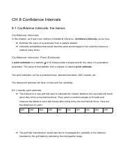 CH 8 1 Pdf CH 8 Confidence Intervals 8 1 Confidence Intervals The