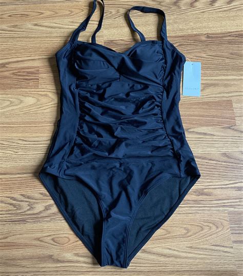 Womens One Piece Bathing Suit Ekouaer Black Size Medium Ebay