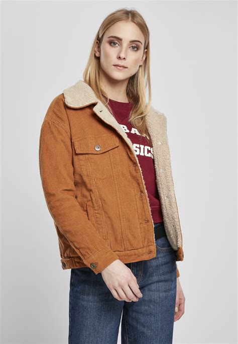 Urban Classics Ladies Oversize Sherpa Corduroy Jacket Tb2376 02768 0037 Toffee Beige Ab 69 89