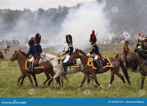 Borodino Battle Historical Reenactment in Russia. Battle Scene ...