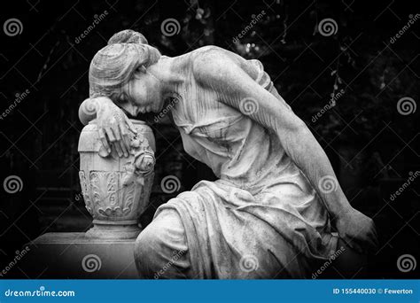 Sad And Weeping Woman Sculpture Sad Grieving Expression Sculpture With Sorrow Face Down