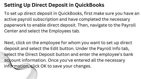 Ppt Step By Step Guide To Setup Quickbooks Payroll Direct Deposit Powerpoint Presentation Id