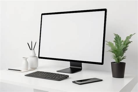 Premium Photo Laptop With A White Screen Isolated Working Desk