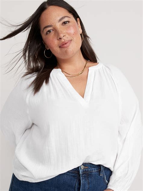 Split Neck Blouse For Women Old Navy