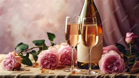 Premium Ai Image Glasses Of Rose Wine Illustration Ai Generativexa