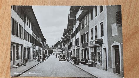 AK Büren a A BE Hauptgasse Ost Oldtimer belebt gel 1953 Kaufen