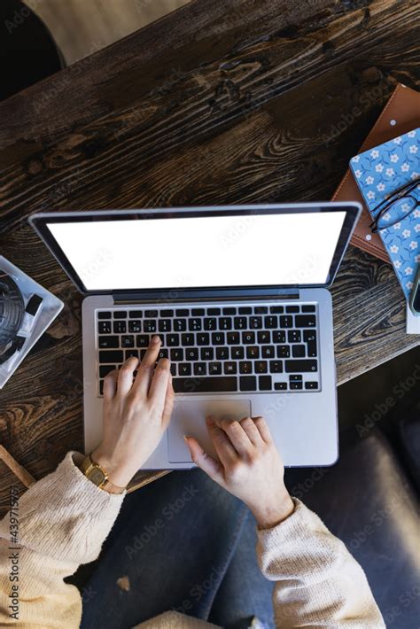 Writing with the laptop Stock Photo | Adobe Stock