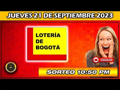 Resultados de la Lotería de Bogotá jueves 21 de septiembre ver