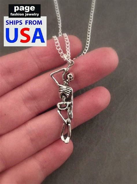 Macabre Gothic 15 Skeleton Bones Hang Man Noose Pendant 18 Chain