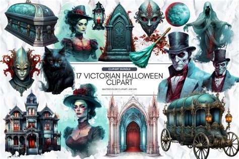 Victorian Halloween Clipart Bundle Graphic by Markicha Art · Creative ...