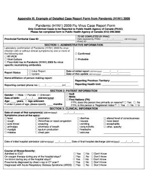 Fillable Online Phac Aspc Gc Appendix III Example Of Detailed Case