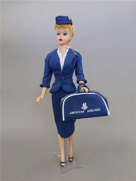 Sold At Auction 5 BLONDE PONYTAIL BARBIE DOLL WEARS AMERICAN AIRLINES STEWARDESS 984