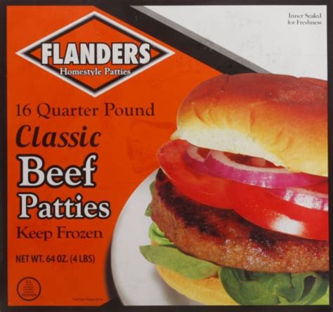 Flanders Quarter Pound Classic Beef Patties 64 Oz Frys Food Stores