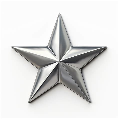 Silver Star Isolated On White Background Premium Ai Generated Image