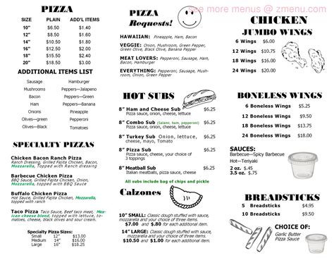 Online Menu Of Tjs Pizza Restaurant Lima Ohio 45807 Zmenu