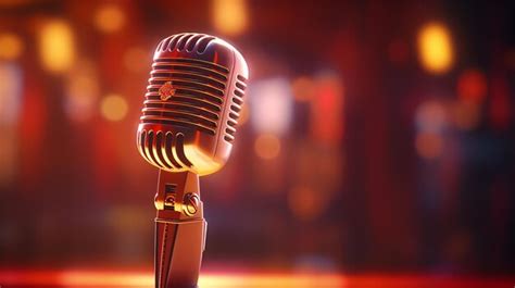 Premium Photo Retro Microphone On Stage