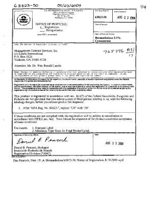 Fillable Online Status Of Pesticides In Registration Reregistration