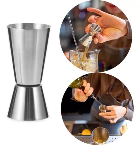 Jigger Dosador Duplo Drinks Bebidas Medida Coquetel Barman Cor Aço Inox