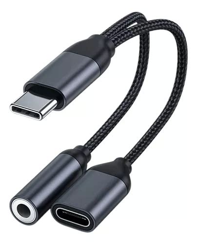 Adaptador 2 En 1 Para Audífonos Y Cargador Tipo C A 3 5 Mm Meses sin