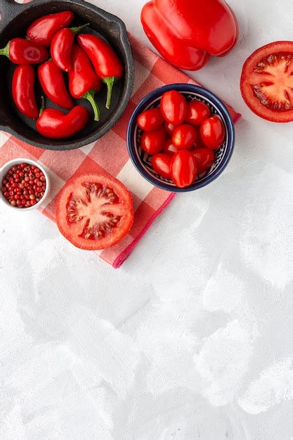 Premium Photo | Assortment of red fruits and vegetables