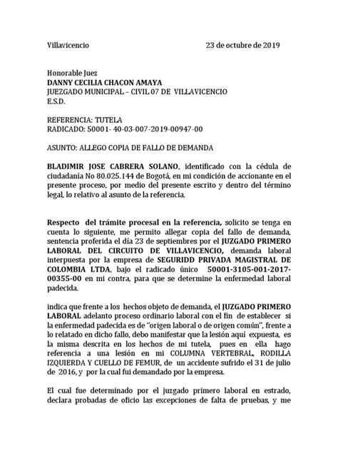 Subsanacion De Demanda Laboral Pdf