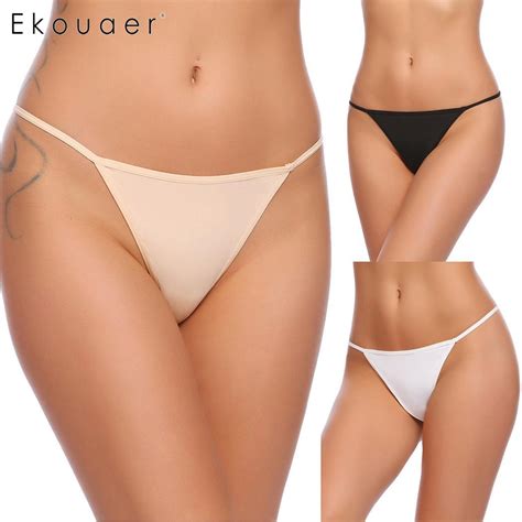 Ekouaer 3pcs Lot Women Panties Underwear Sexy Lingerie Underwears Sleek